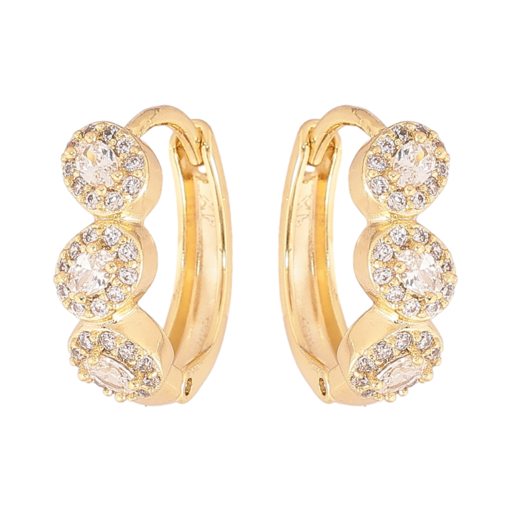 Сережки Xuping колір Позолота 14K колечка Інкрустація кристалами фото №8