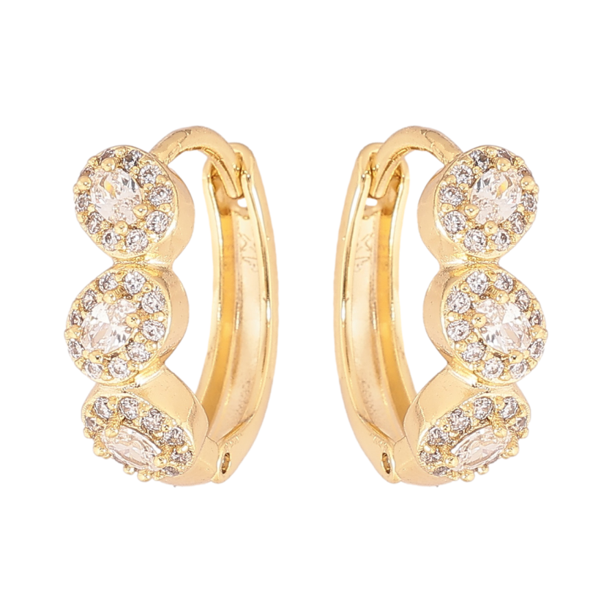 Сережки Xuping колір Позолота 14K колечка Інкрустація кристалами фото №1