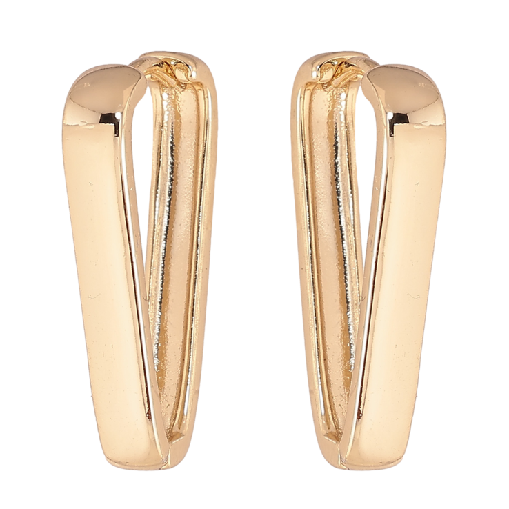 Сережки Xuping колір Позолота 14K колечка Трикутні фото №2