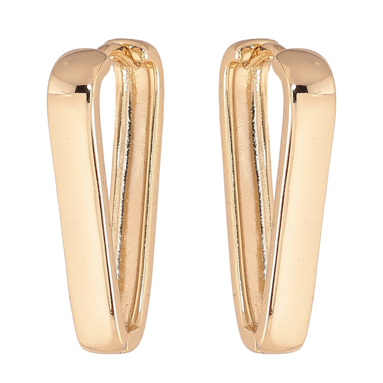 Сережки Xuping колір Позолота 14K колечка Трикутні фото №2 Сережки Xuping колір Позолота 14K колечка Трикутні фото №2