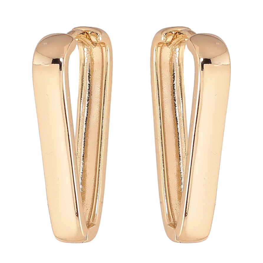Сережки Xuping колір Позолота 14K колечка Трикутні фото №1 Сережки Xuping колір Позолота 14K колечка Трикутні фото №1