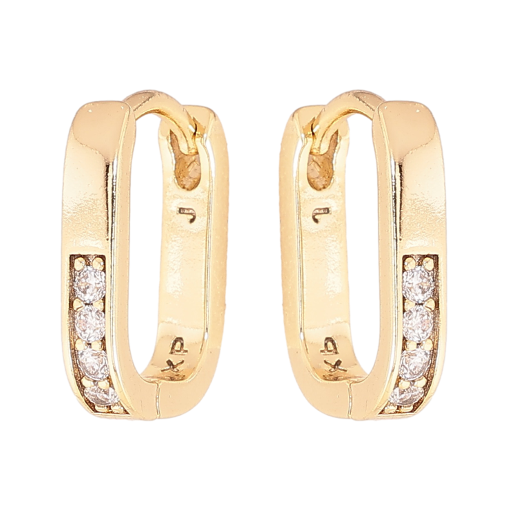 Сережки Xuping колір Позолота 14K колечка Доріжки кристалів фото №21