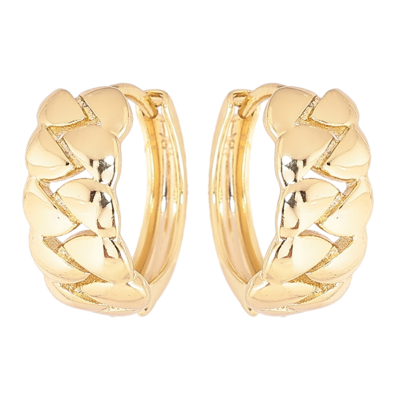 Сережки Xuping колір Позолота 14K колечка Візерунок ланцюжок фото №5 Сережки Xuping колір Позолота 14K колечка Візерунок ланцюжок фото №5