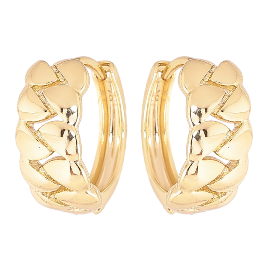 Сережки Xuping колір Позолота 14K колечка Візерунок ланцюжок фото №1 Сережки Xuping колір Позолота 14K колечка Візерунок ланцюжок фото №1