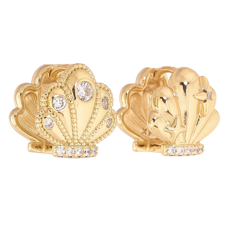 Сережки Xuping колір Позолота 14K колечка Асиметричні мушлі фото №7