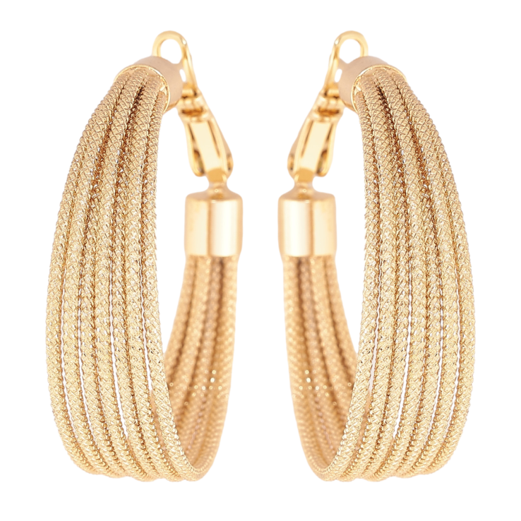 Серьги Xuping цвет Позолота 14K кольца (конго) Декоративный узор ø 3,5см фото №3 Серьги Xuping цвет Позолота 14K кольца (конго) Декоративный узор ø 3,5см фото №3
