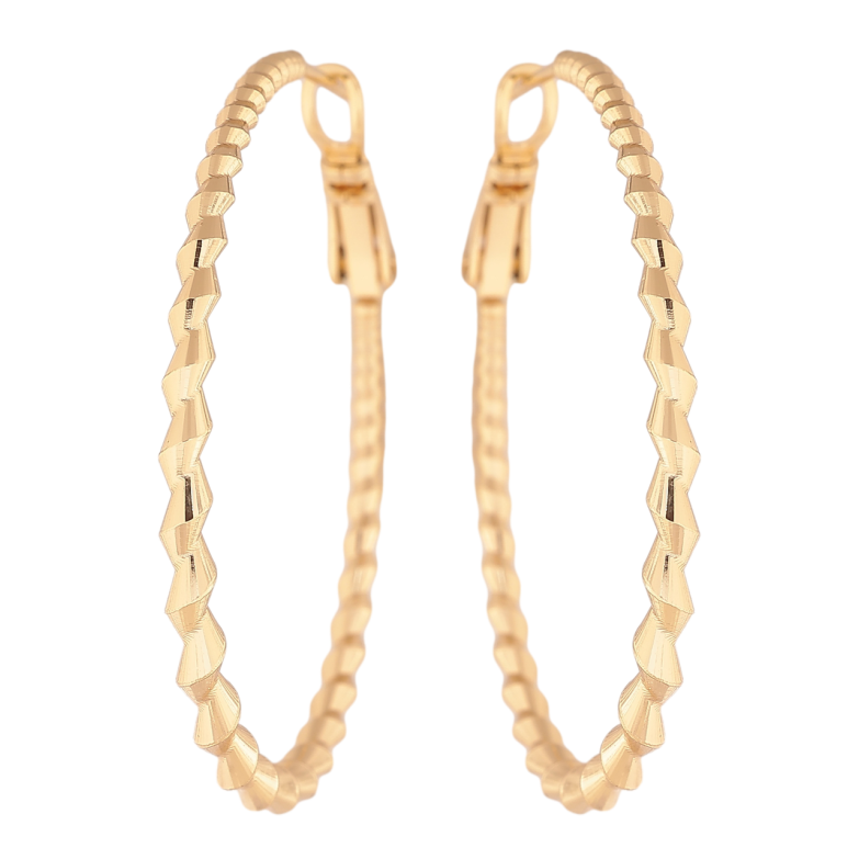 Сережки Xuping колір Позолота 14K кільця (конго) Декоративний візерунок ø 4см фото №1 Сережки Xuping колір Позолота 14K кільця (конго) Декоративний візерунок ø 4см фото №1
