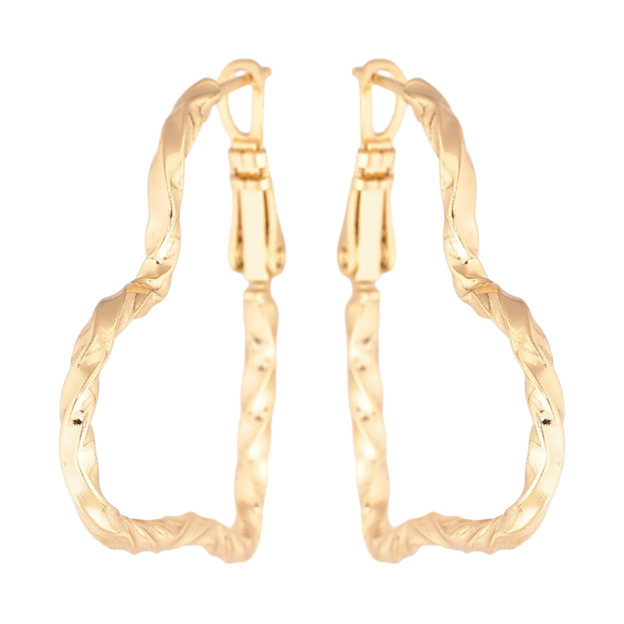Серьги Xuping цвет Позолота 14K итальянский замок Сердечки фото №1 Серьги Xuping цвет Позолота 14K итальянский замок Сердечки фото №1