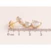 Сережки Xuping колір Позолота 14K пусети Кристальні сердечка фото №2