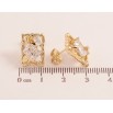 Сережки Xuping колір Позолота 14K пусети Асиметричні прямокутники з кристалами фото №2 Сережки Xuping колір Позолота 14K пусети Асиметричні прямокутники з кристалами фото №2