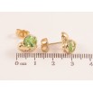 Сережки Xuping колір Позолота 14K пусети Сердечка з салатовими кристалами фото №2