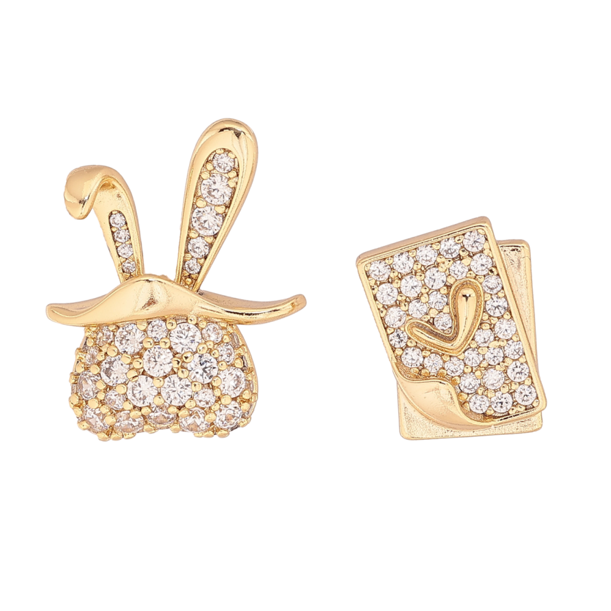 Серьги Xuping цвет Позолота 14K пусеты Асимметричные с инкрустацией кристаллами фото №1 Серьги Xuping цвет Позолота 14K пусеты Асимметричные с инкрустацией кристаллами фото №1