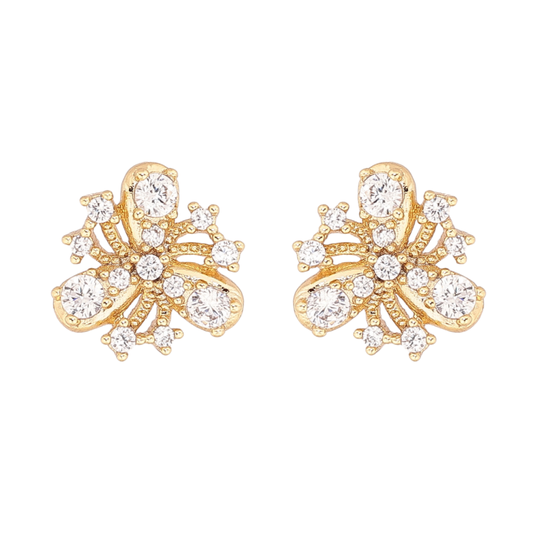 Сережки Xuping колір Позолота 14K пусети Декоративні квіточки з кристалами фото №14 Сережки Xuping колір Позолота 14K пусети Декоративні квіточки з кристалами фото №14