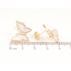 Сережки Xuping колір Позолота 14K пусети Метелики з перламутровими вставками фото №3 Сережки Xuping колір Позолота 14K пусети Метелики з перламутровими вставками фото №3