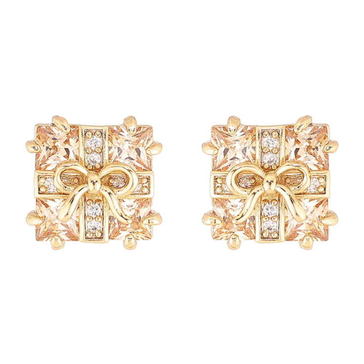 Сережки Xuping колір Позолота 14K пусети Подарунки з золотистими кристалами фото №11
