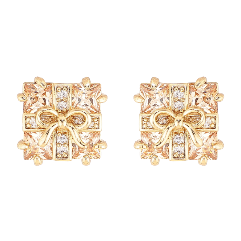 Сережки Xuping колір Позолота 14K пусети Подарунки з золотистими кристалами фото №4 Сережки Xuping колір Позолота 14K пусети Подарунки з золотистими кристалами фото №4