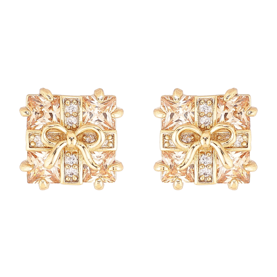 Сережки Xuping колір Позолота 14K пусети Подарунки з золотистими кристалами фото №1 Сережки Xuping колір Позолота 14K пусети Подарунки з золотистими кристалами фото №1