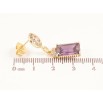 Сережки Xuping колір Позолота 14K пусети Підвіски з бузковими кристалами фото №2
