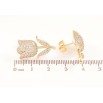 Сережки Xuping колір Позолота 14K пусети Тюльпани з інкрустацією кристалами фото №2