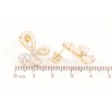 Сережки Xuping колір Позолота 14K пусети Банти з кристалами та перлинами фото №2