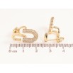 Сережки Xuping колір Позолота 14K джекети Декоративний візерунок з інкрустацією кристалами фото №2 Сережки Xuping колір Позолота 14K джекети Декоративний візерунок з інкрустацією кристалами фото №2