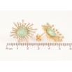 Сережки Xuping колір Позолота 14K пусети Салатові кристалли з промінцями фото №2 Сережки Xuping колір Позолота 14K пусети Салатові кристалли з промінцями фото №2