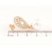 Сережки Xuping колір Позолота 14K пусети Перлинні підвіски з інкрустацією кристалами фото №2