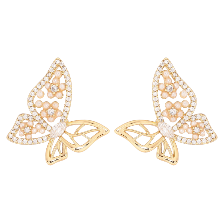 Сережки Xuping колір Позолота 14K пусети Метелики фото №2