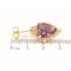 Сережки Xuping колір Позолота 14K пусети Сердечка з бордовими кристалами фото №2