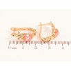 Сережки Xuping колір Позолота 18K з кристалами Swarovski англійський замок Квітковий візерунок з помараннчевим кристалом фото №2