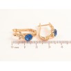 Сережки Xuping колір Позолота 18K з кристалами Swarovski англійський замок Квітковий візерунок з кристалом Capri Blue фото №2