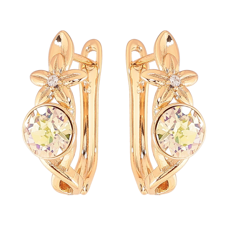 Сережки Xuping колір Позолота 18K з кристалами Swarovski англійський замок Квітковий візерунок з кристалом Vitrail Light фото №4 Сережки Xuping колір Позолота 18K з кристалами Swarovski англійський замок Квітковий візерунок з кристалом Vitrail Light фото №4