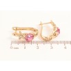 Сережки Xuping колір Позолота 18K з кристалами Swarovski англійський замок Квітковий візерунок з кристалом Rose фото №2