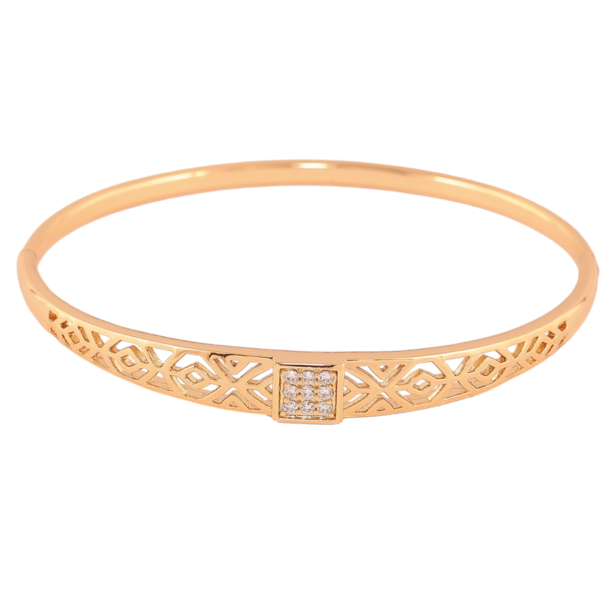 Браслет Xuping Цвет Позолота 18K Резной узор с кристаллами ø 6 см фото №1 Браслет Xuping Цвет Позолота 18K Резной узор с кристаллами ø 6 см фото №1