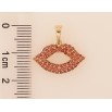 Кулон Xuping Цвет Позолота 14K Губы с красными кристаллами для цепочки до 5мм фото №2