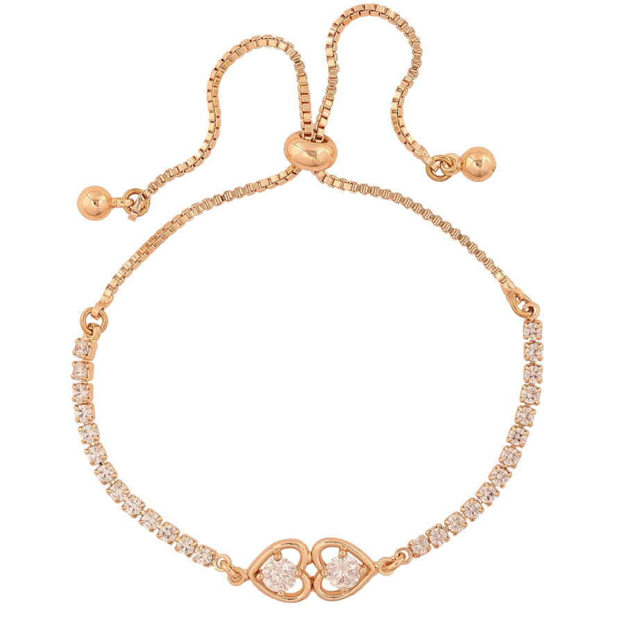 Браслет Xuping M&L Цвет 18K Дорожка кристаллов с сердечками на бегунке 10-23см х 1-8мм фото №1 Браслет Xuping M&L Цвет 18K Дорожка кристаллов с сердечками на бегунке 10-23см х 1-8мм фото №1