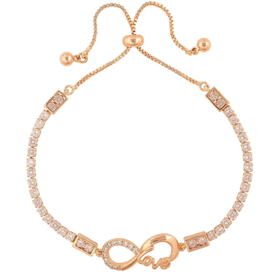 Браслет Xuping M&L Колір 18K Доріжка кристалів з нескінченністю на бігунку 14-24см х 1-10мм фото №1