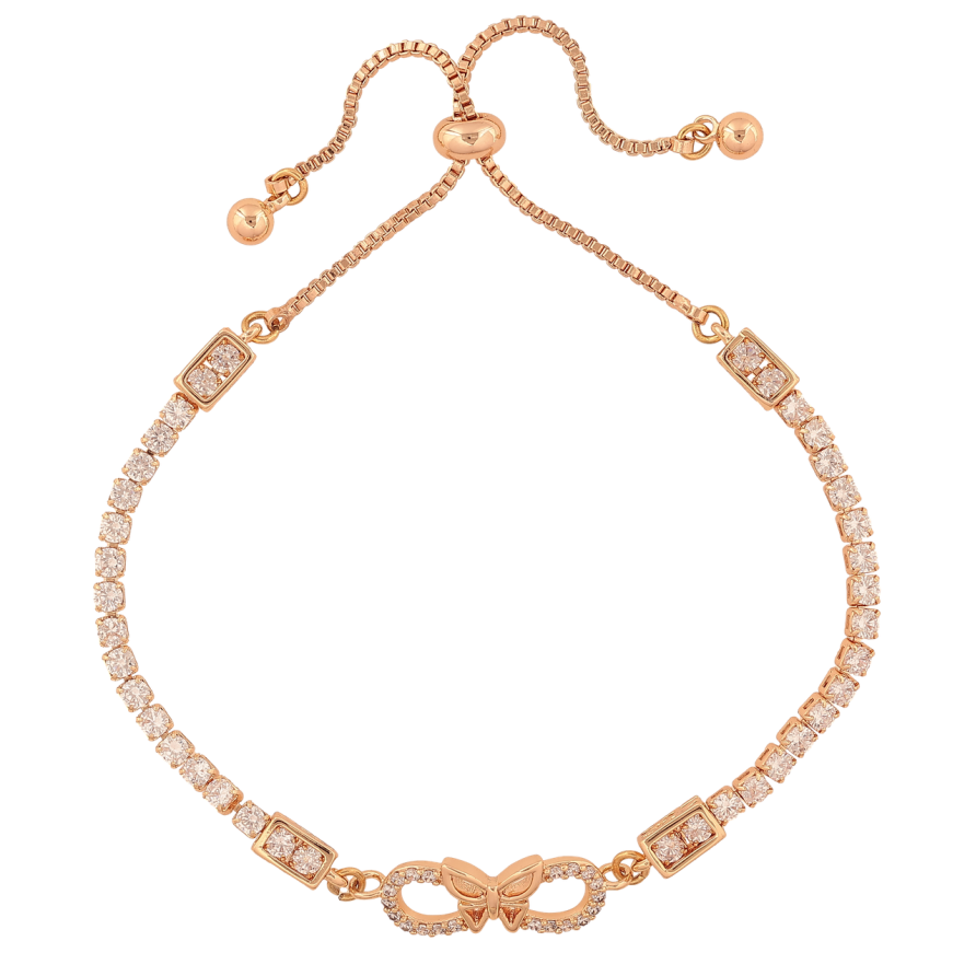 Браслет Xuping M&L Цвет 18K Дорожка кристаллов с бабочкой на бегунке 14-24см х 1-8мм фото №1