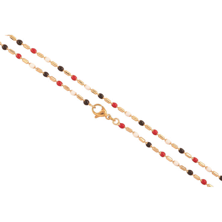Цепочка Xuping цвет Позолота 18K Плетение Перлина с разноцветной эмалью длина 44см х 2мм фото №4