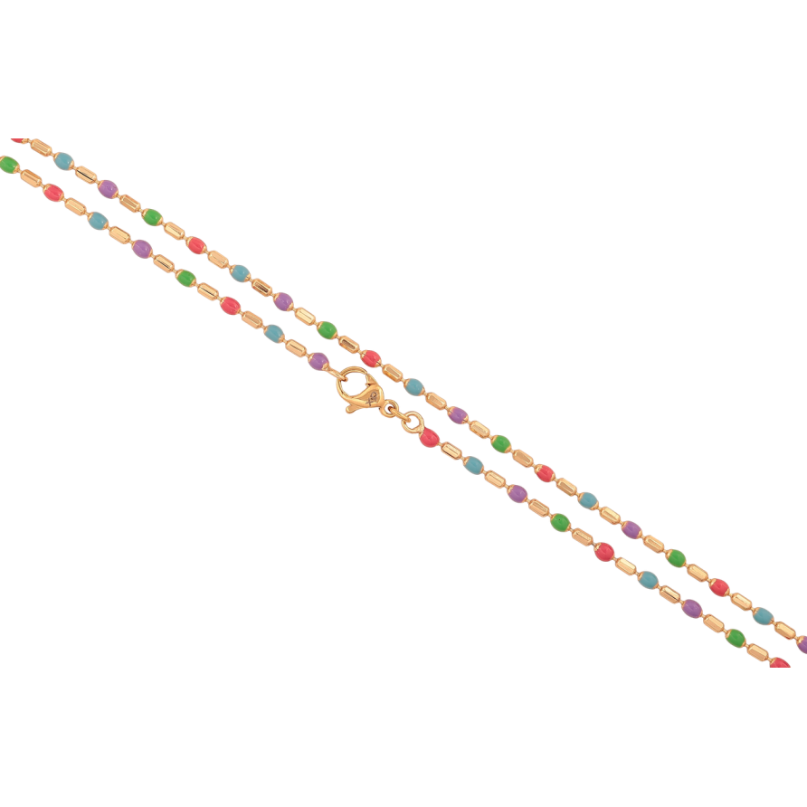 Ланцюжок Xuping колір Позолота 18K Плетіння Перлина з різнокольоровими намистинами довжина 45см х 2мм фото №1