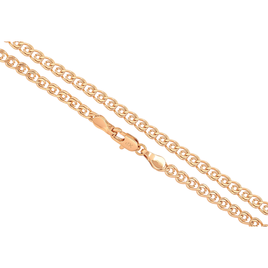Цепочка Xuping цвет Позолота 18K Плетение Лав, перекрученное длина 55см х 4мм фото №1
