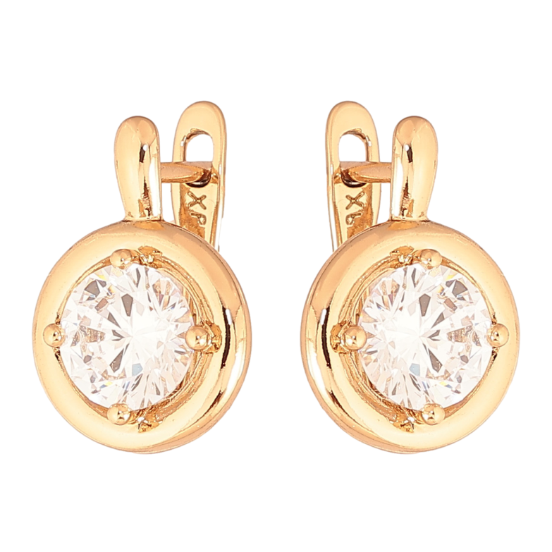 Сережки Xuping Колір Позолота 18K англійський замок Кола з кристалами фото №1 Сережки Xuping Колір Позолота 18K англійський замок Кола з кристалами фото №1