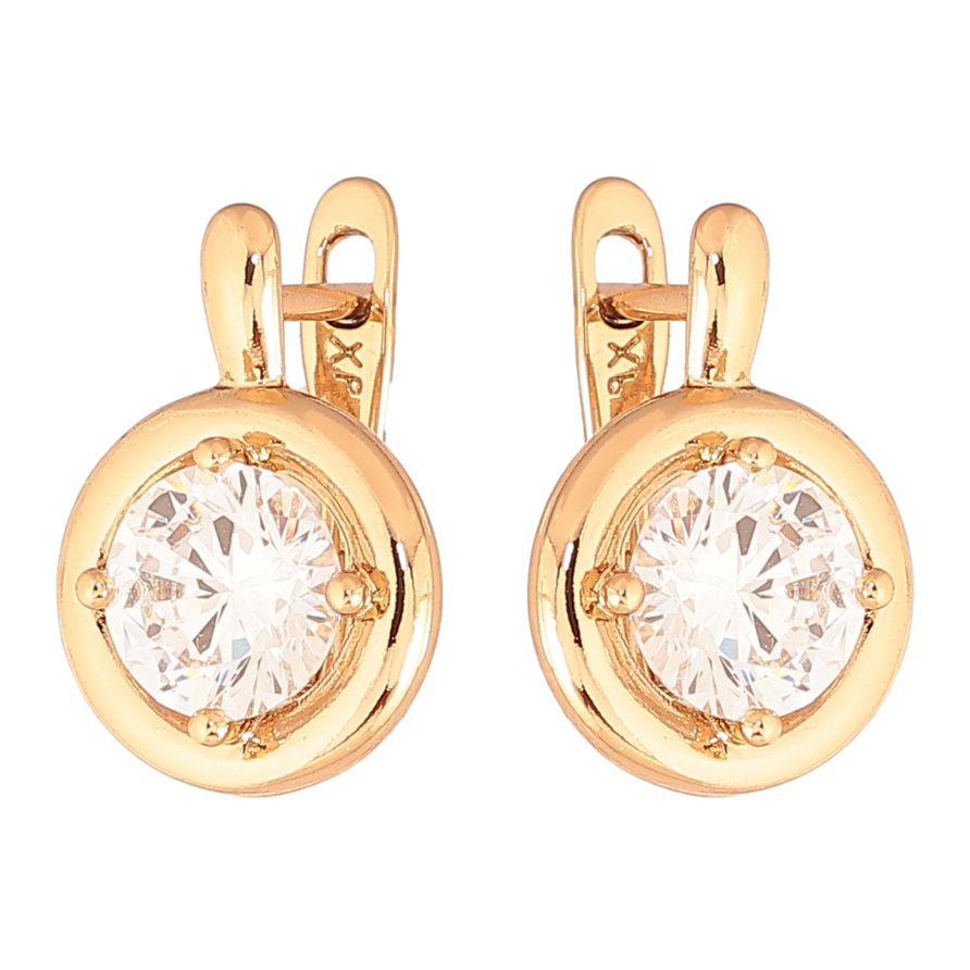 Серьги Xuping Цвет Позолота 18K английский замок Круги с кристаллами фото №1 Серьги Xuping Цвет Позолота 18K английский замок Круги с кристаллами фото №1