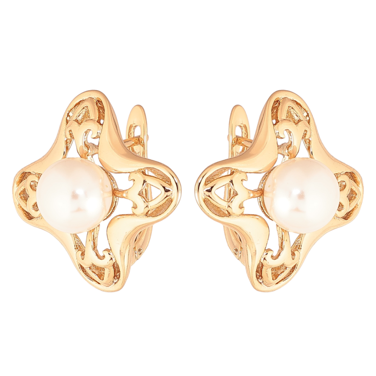 Серьги Xuping Цвет Позолота 18K английский замок Декоративный узор с жемчужинами фото №8