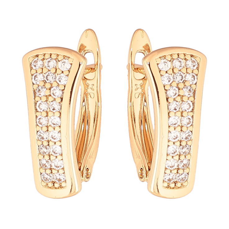 Серьги Xuping Цвет Позолота 18K английский замок Инкрустация кристаллами фото №16 Серьги Xuping Цвет Позолота 18K английский замок Инкрустация кристаллами фото №16
