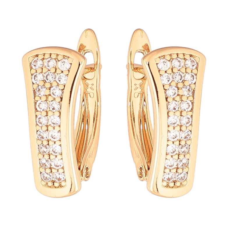 Сережки Xuping Колір Позолота 18K англійський замок Інкрустація кристалами фото №2 Сережки Xuping Колір Позолота 18K англійський замок Інкрустація кристалами фото №2