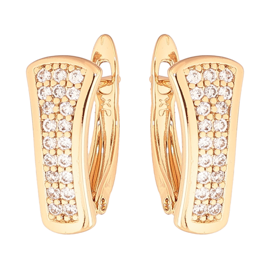 Сережки Xuping Колір Позолота 18K англійський замок Інкрустація кристалами фото №1 Сережки Xuping Колір Позолота 18K англійський замок Інкрустація кристалами фото №1