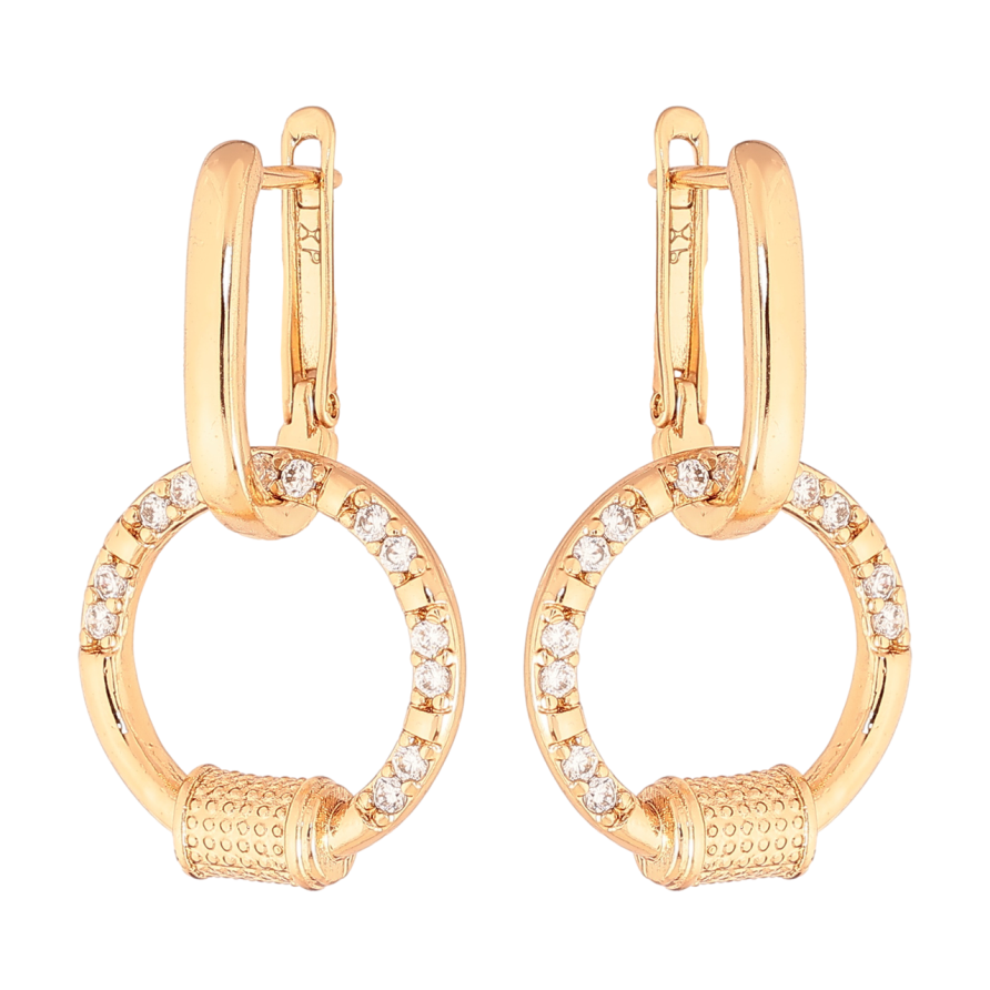 Серьги Xuping Цвет Позолота 18K английский замок Круглые подвески с кристаллами фото №1 Серьги Xuping Цвет Позолота 18K английский замок Круглые подвески с кристаллами фото №1
