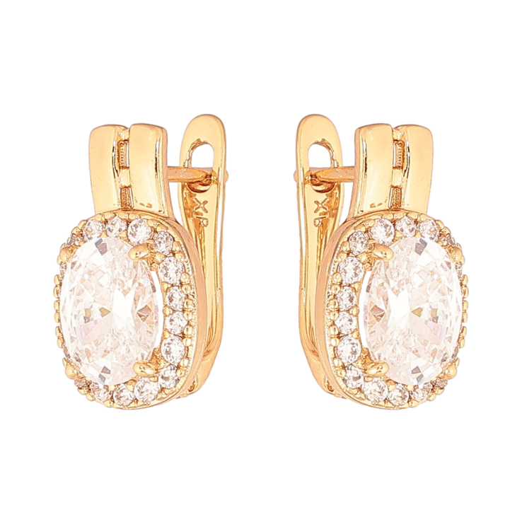 Серьги Xuping Цвет Позолота 18K английский замок Инкрустация кристаллами фото №2