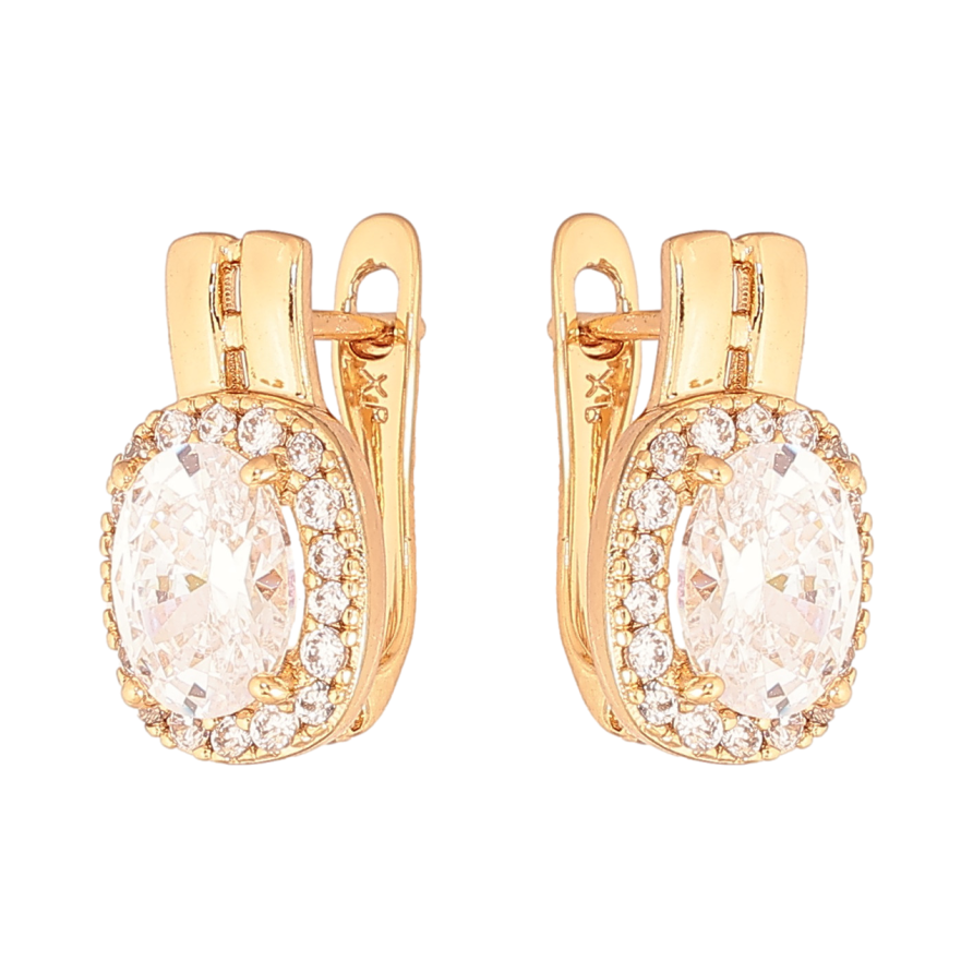 Серьги Xuping Цвет Позолота 18K английский замок Инкрустация кристаллами фото №1 Серьги Xuping Цвет Позолота 18K английский замок Инкрустация кристаллами фото №1
